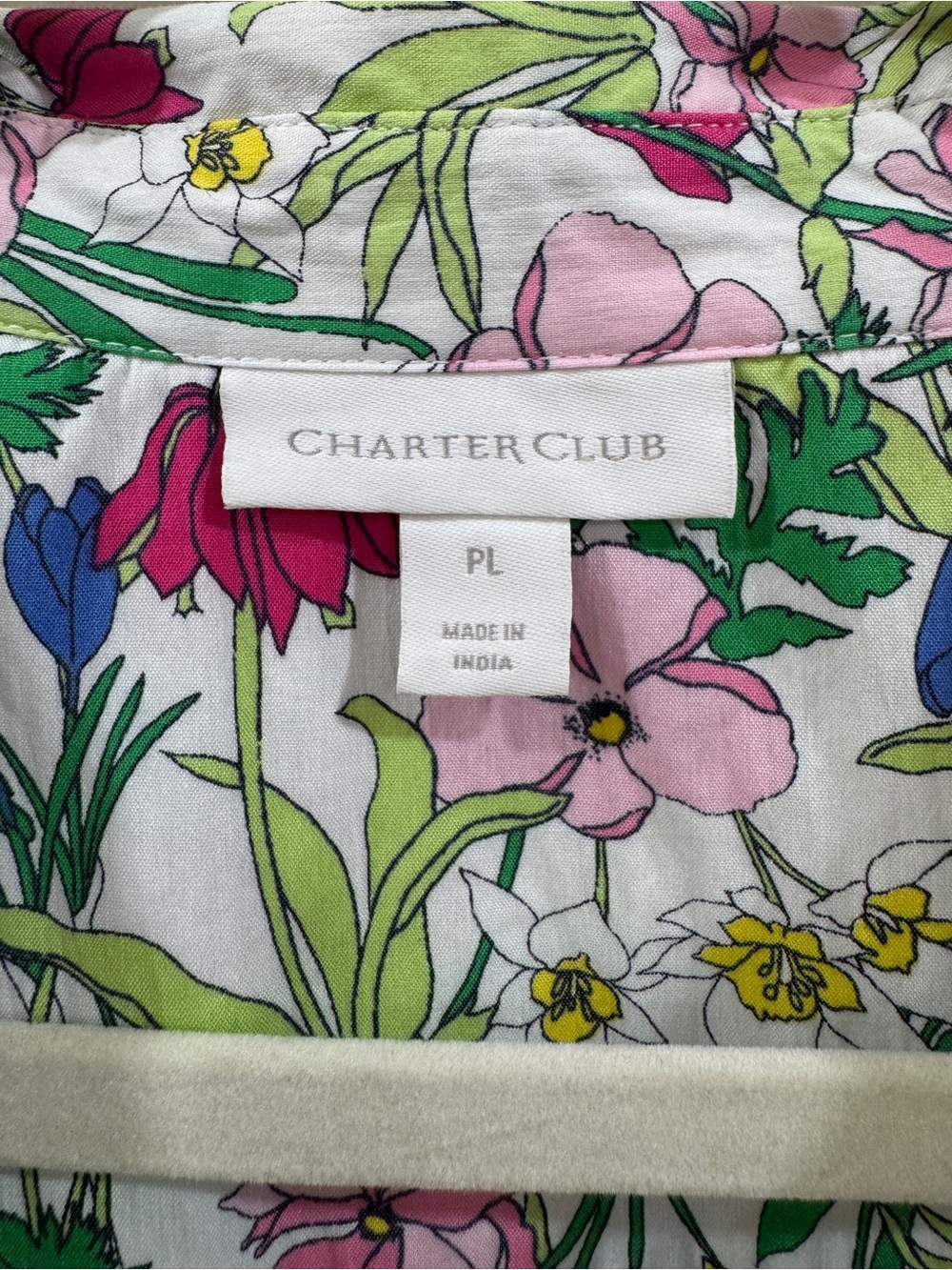 Charter Club Garden Floral Dress Long Sleeve Size PL Cottagecore - Picture 3 of 9